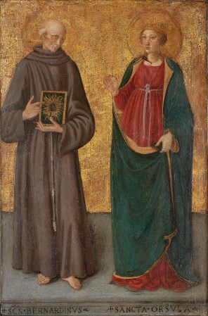 시에나의 성 베르나르디노와 쾰른의 성녀 우르술라_by Cosimo Rosselli_in the National Museum in Warsaw_Poland.jpg
